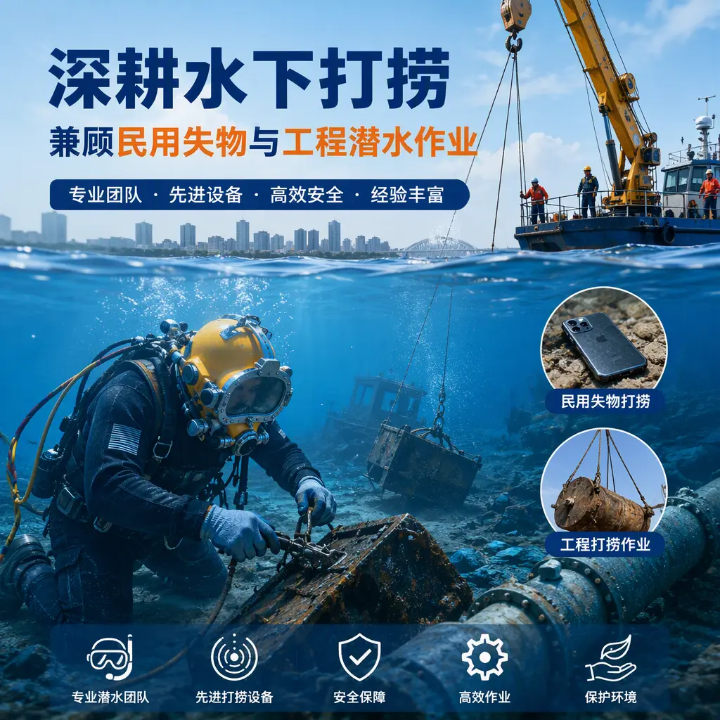深耕水下打捞，兼顾民用失物与工程潜水作业昌吉市