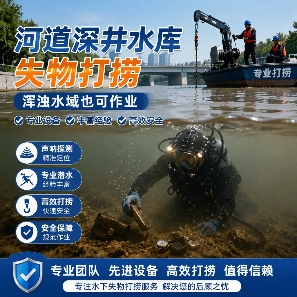 河道深井水库失物打捞，浑浊水域也可作业昌吉市